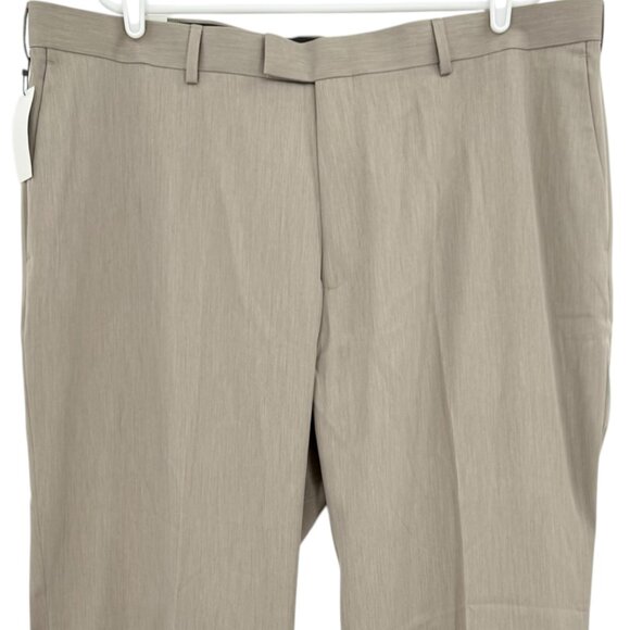 Perry Ellis Portfolio Men's Premilux Taupe Classic Fit Dress Pants 42x32 NWT - Picture 3 of 11